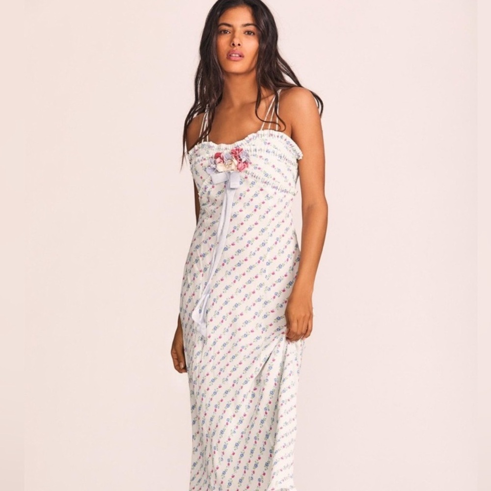Loveshackfancy Ridley Maxi Dress Lilac Crema Worn Once Sz 0 bridal maxi xs white